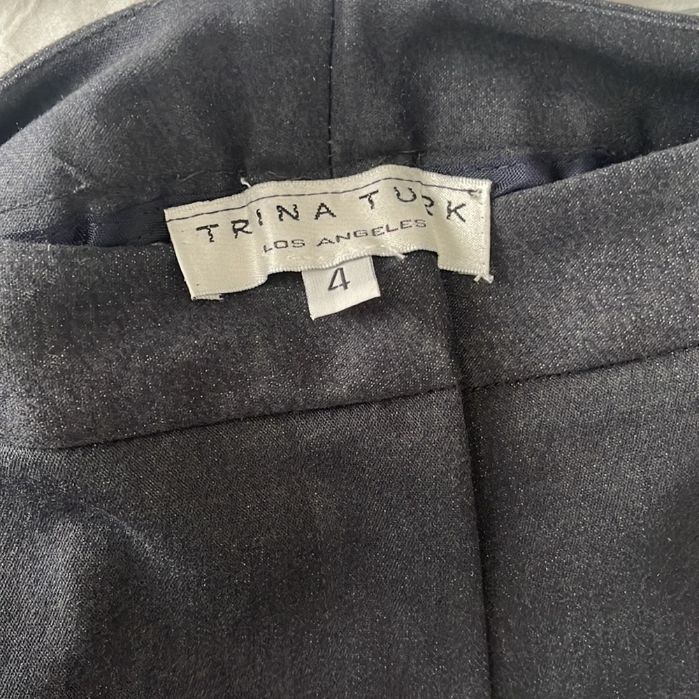 Trina Turk dark grey pants with red black purple and tan color - Picture 4 of 7